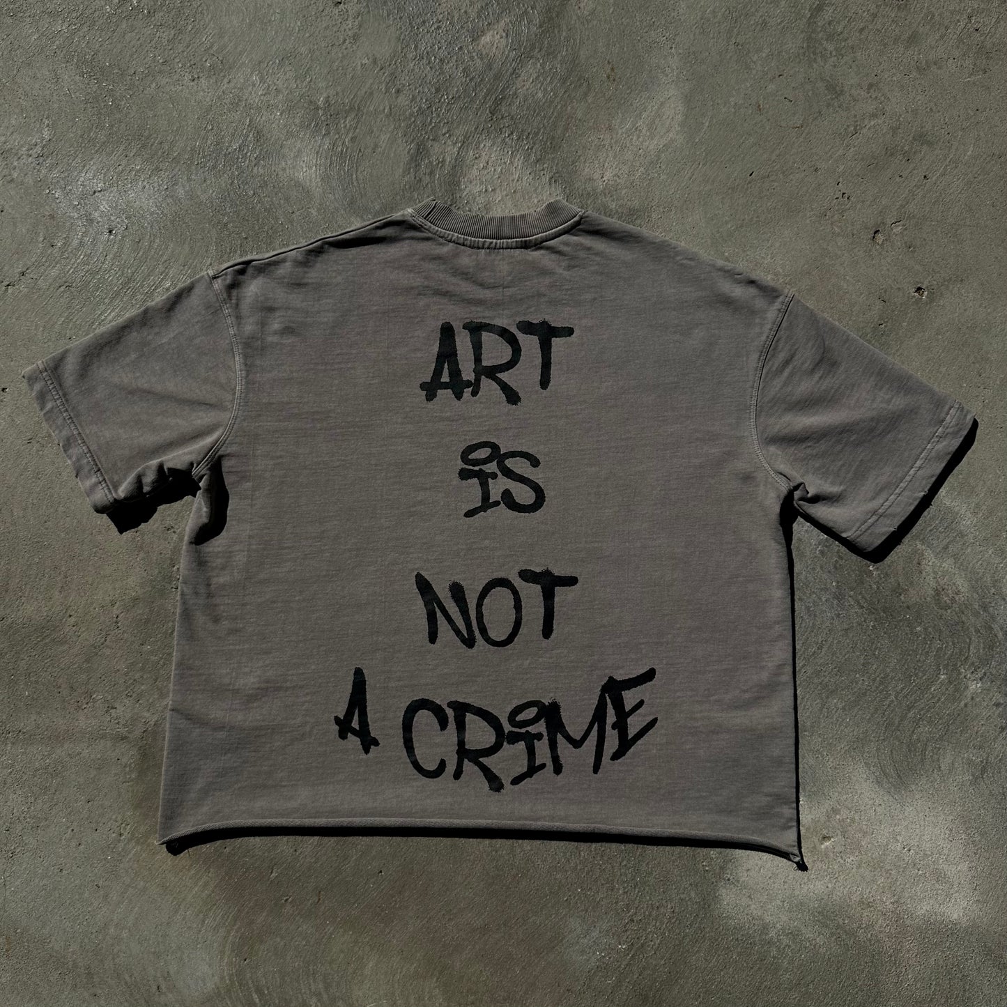 Art is not a crime cropped tee